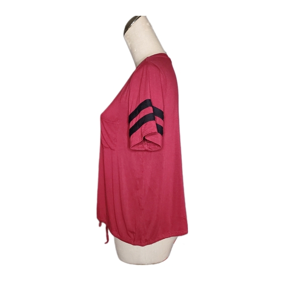No Boundaries Burgundy Tie Waist Top Sz L - Picture 2 of 5